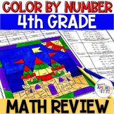 4th Grade Math Review Worksheets - Test Prep - End of the 