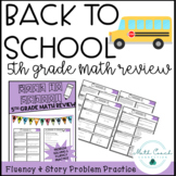 5th Grade Back to School Math Review | Math Fluency & Math