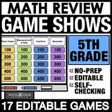 5th Grade Math Spiral Review Game Show PowerPoint TEST PRE