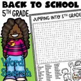 5th Grade Back to School Word Search Puzzle First Week of 