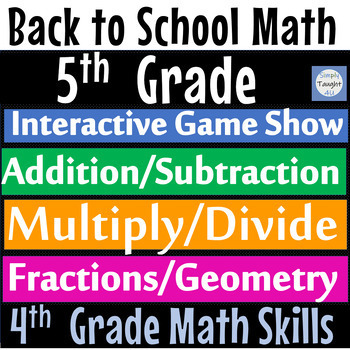 Preview of 5th Grade Beginning of the Year Math Review Game | 5th Grade Back School Game