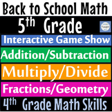 5th Grade Beginning of the Year Math Review Game | 5th Gra