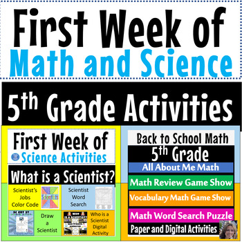 Preview of 5th Grade Beginning of the Year Math Review | What is a Scientist Back to School