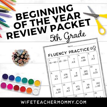 Preview of 5th Grade Beginning of the Year Review | Math & ELA Activities