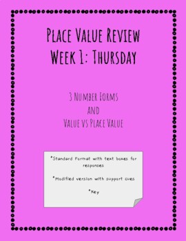 Preview of 5th Grade Bell Ringer-Place Value-Thursday