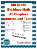 5th Grade Big Ideas Math All Chapters Quizzes and Tests-Co