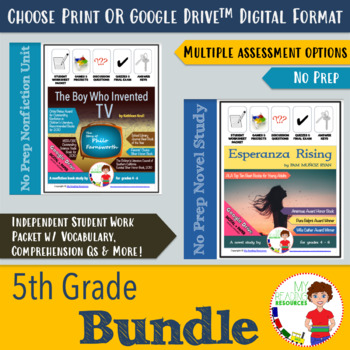 Preview of 5th Grade Bundle: Esperanza Rising & The Boy Who Invented TV (Print + DIGITAL)