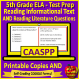 5th Grade CAASPP Test Prep Practice English Language Arts 