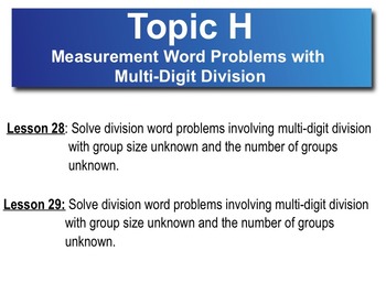 Preview of 5th Grade CC Math Module 2 Topic H Lessons 28 - 29 Word Problems