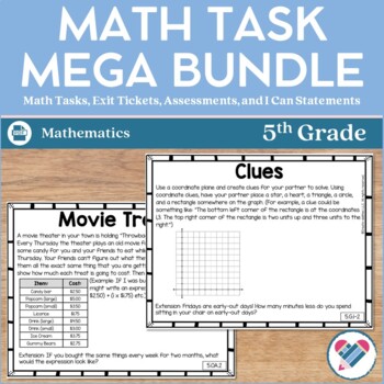 Preview of Math Bundle 5th Grade ALL Standards