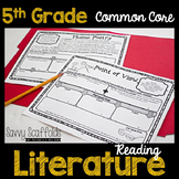5th Grade Reading Literature Graphic Organizers for Common Core