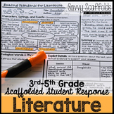 3rd 4th 5th Grade Reading Literature Student Response for 