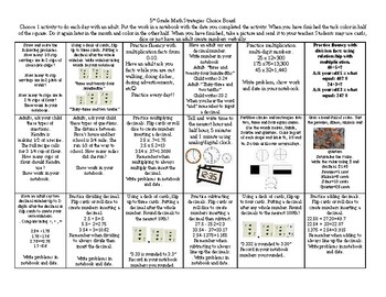 Preview of 5th Grade Choice Board-Math