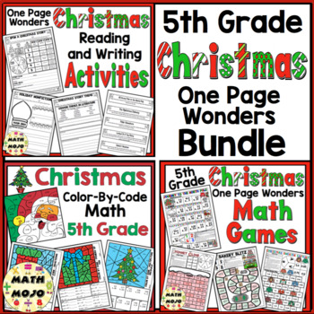 Preview of 5th Grade Christmas Activities: Christmas Reading, Writing, and Math