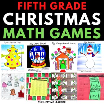 Preview of 5th Grade Christmas Math Activities | Christmas Math Games