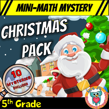 Preview of 5th Grade Christmas Mini Math Mysteries - Printable & Digital Activities