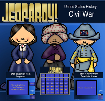 Preview of 5th Grade Civil War Jeopardy Game
