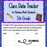 5th Grade Class Data Tracker by Standard- Alabama Math Sta