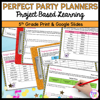 Preview of End of the Year Activities - Plan an End of Year Class Party 5th Grade Math PBL