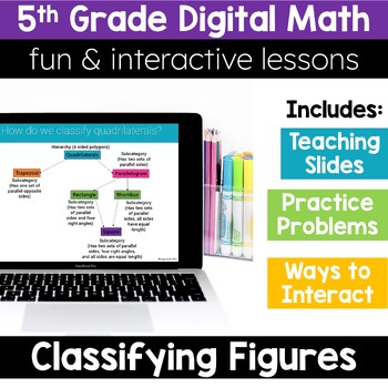Preview of 5th Grade Classifying Figures 5.G.3 Digital Math Activities Digital Resources