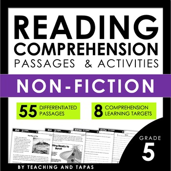 Preview of 5th Grade Close Reading Passages and Activities INFORMATIONAL TEXT | NONFICTION