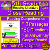 5th Grade Reading Comprehension Color-Coding Text Evidence
