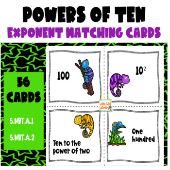 Powers Of Ten Base 10 Exponent Matching Card Set By Lopez Land Learners
