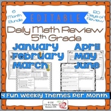 Math Morning Work 5th Grade Bundle Editable, Spiral Review