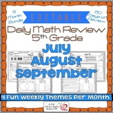 Math Morning Work 5th Grade Bundle Editable, Spiral Review