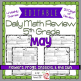 Math Morning Work 5th Grade May Editable, Spiral Review, D