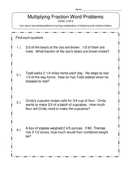 5th Grade Fractions Worksheets 5NF Worksheets 5th Grade Fractions