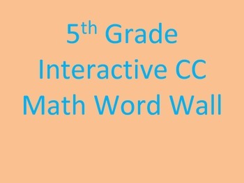 Preview of 5th Grade Common Core Interactive Math Word Wall