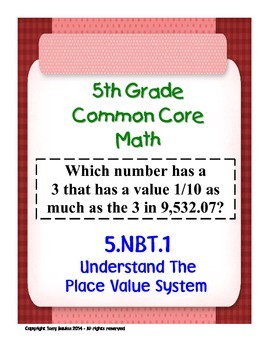Preview of 5th Grade Math Understand The Place Value System 5.NBT.1 PDF With Easel