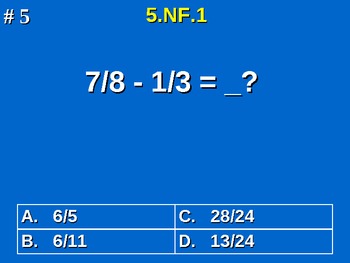 Preview of 5th Grade Common Core Math 5 NF.1 Add & Subtract Fractions 5.NF.1