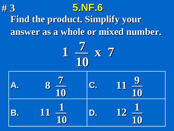 Preview of 5th Grade Common Core Math 5.NF.6 Multiplication of Fractions and Mixed Numbers