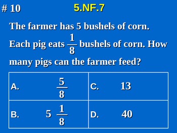 Preview of 5th Grade Common Core Math 5 NF.7 Divide Unit Fractions by Whole Numbers 5.NF.7