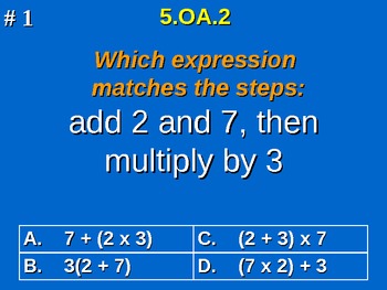 Preview of 5th Grade Common Core Math 5 OA.2 Write Simple Expressions 5.OA.2