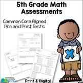 5th Grade Math Assessments {Pre & Post Tests} Distance Learning