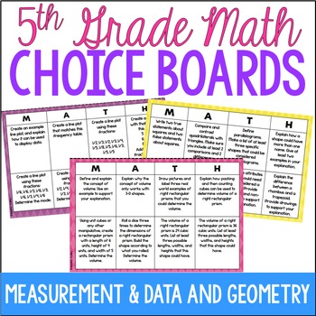 Preview of 5th Grade Math Choice Boards {Measurement & Data - Geometry} + Google Classroom