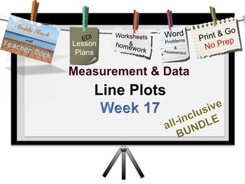 Preview of Week 17 Line Plots 5th Grade Common Core Math EDI Lesson Plans