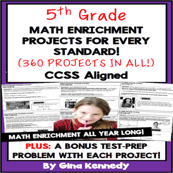Preview of 5th Grade Math Projects For Every Standard! Enrichment All-Year Bundle!