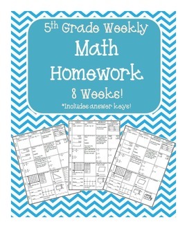 Preview of 5th Grade Common Core Math Homework