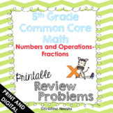 5th Grade Math Review or Homework Problems Fractions - Goo