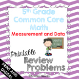 5th Grade Math Review or Homework Problems Measurement and