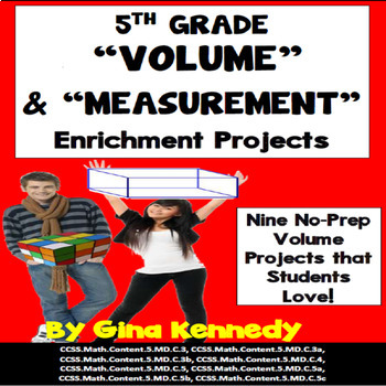 Preview of 5th Grade Volume Math Projects, Plus Vocabulary