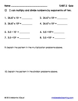 5Th Grade Common Core Math Quizzes - All Standards - Distance Learning