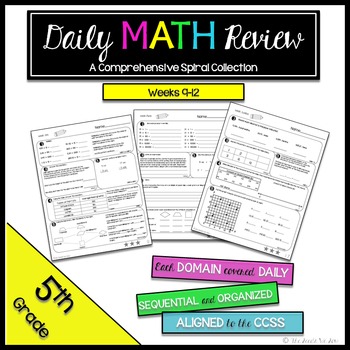 Preview of 5th Grade Math Review: Weeks 9 - 12