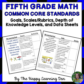 Preview of Common Core Math Standards and Scales for 5th Grade