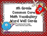 5th Grade Common Core Math Vocabulary Word Wall Cards