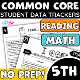 5th Grade Common Core Math and Reading Student Data Tracki
